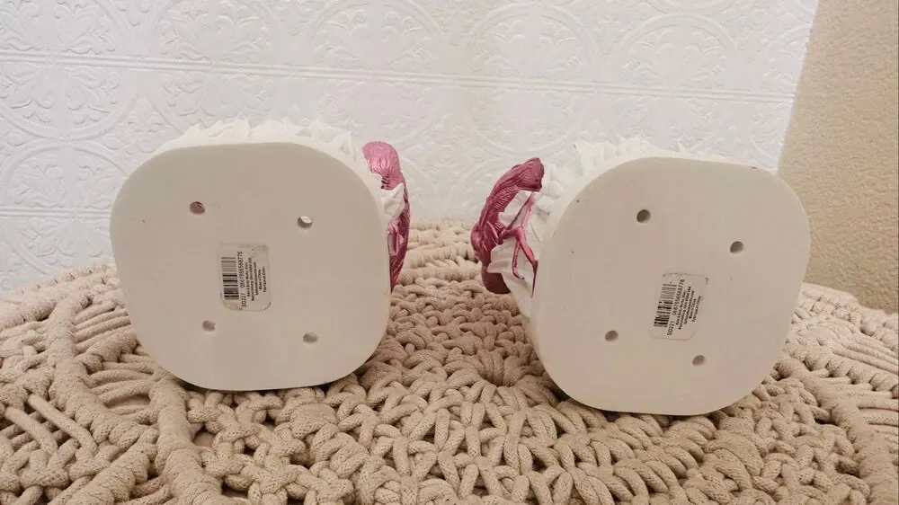Bath and Body Works Pink and White Flamingo Pump Soap Holders New